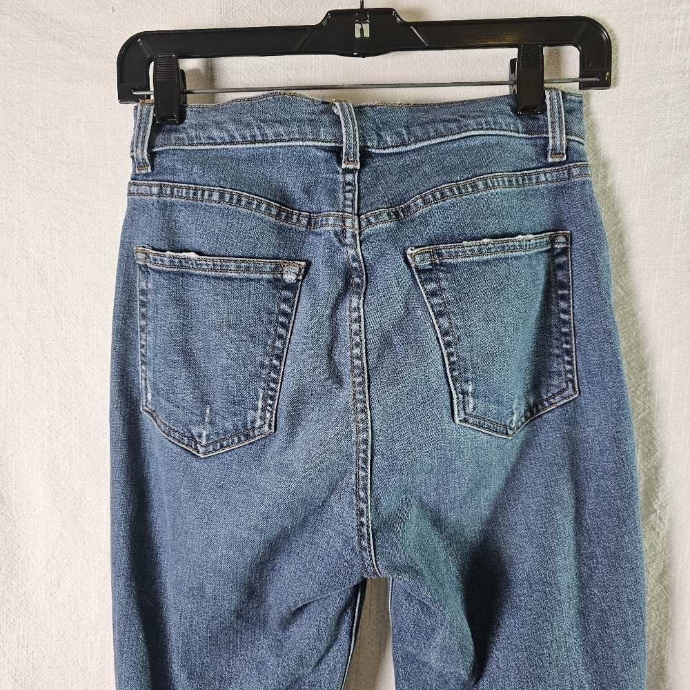 Reformation High Rise Skinny Distress Blue Jeans Sz 28 - Picture 6 of 14